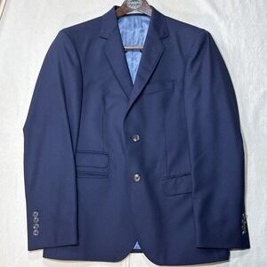 Strong Suit Blazer Mens 38S Blue Wool Flexo Sport Coat Jacket